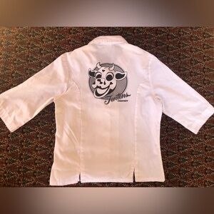 Fenton’s Creamery Button Down Shirt (Casual or Costume)- White with Logo- Small